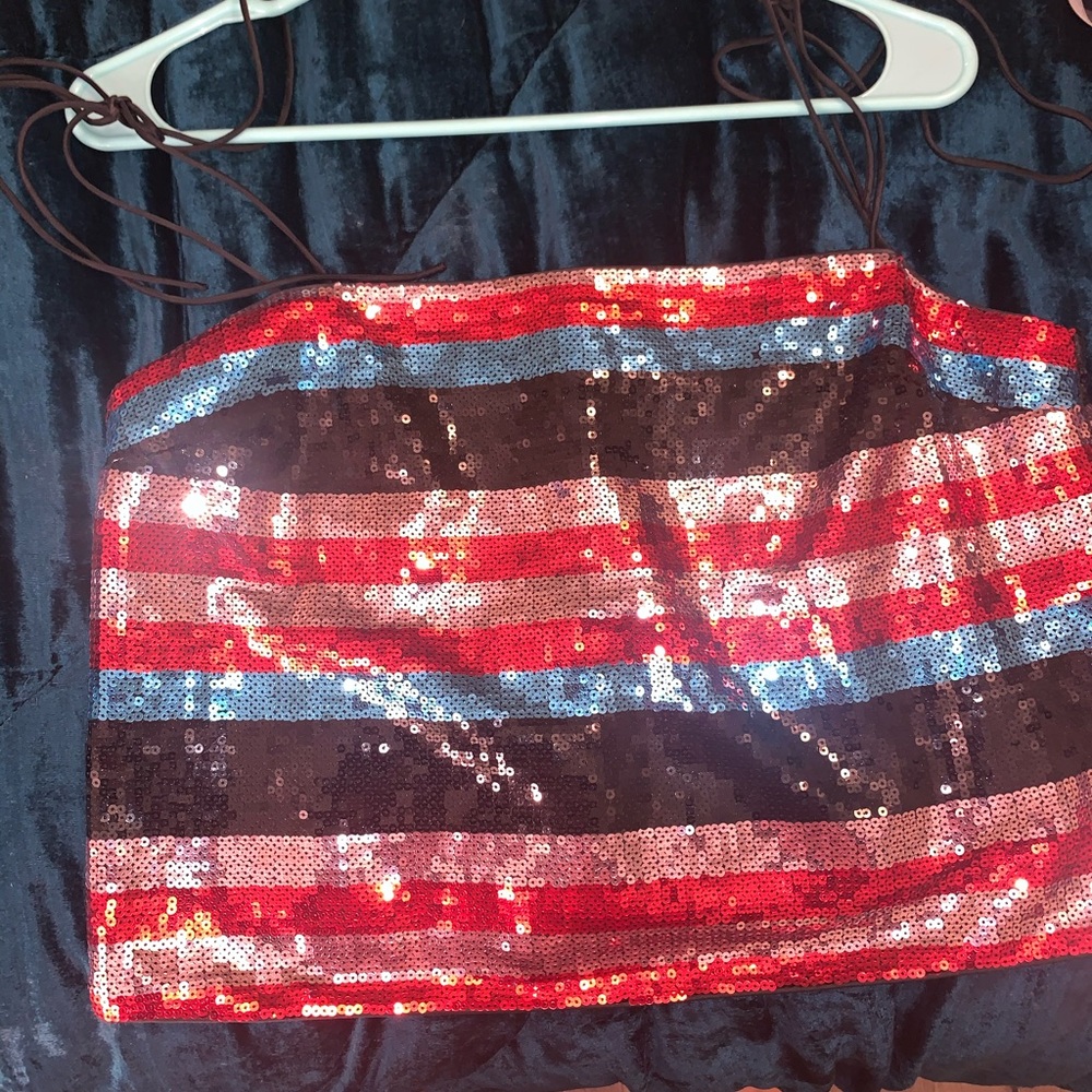 REVOLVE Sequin crop top